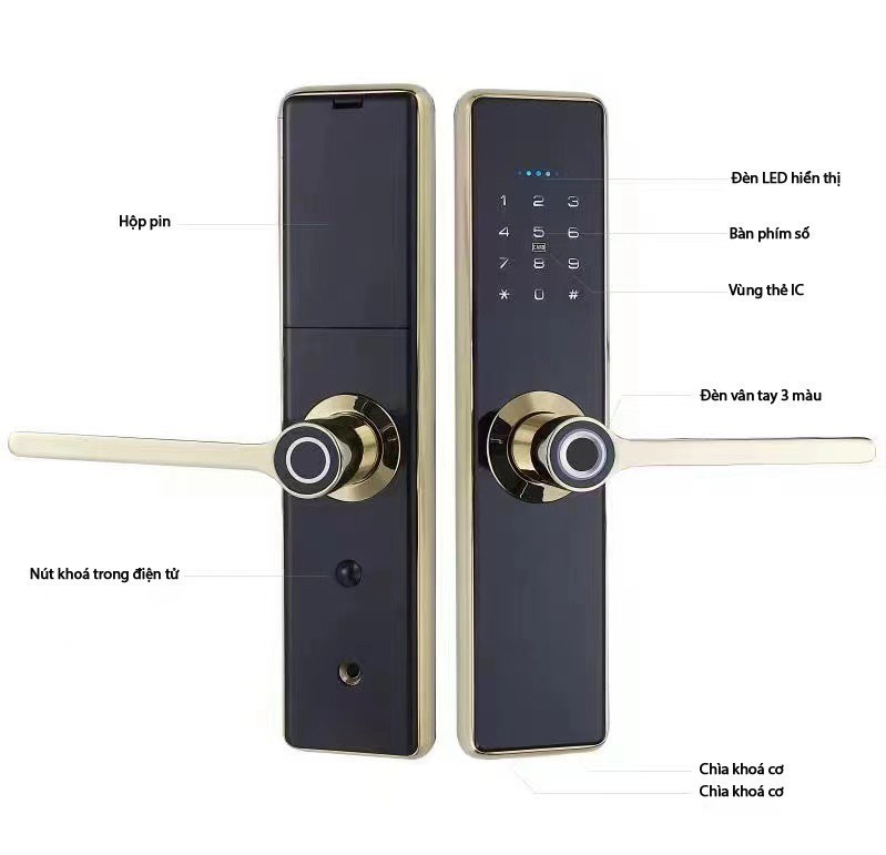 Khoá vân tay X12 - Bluetooth Tuya