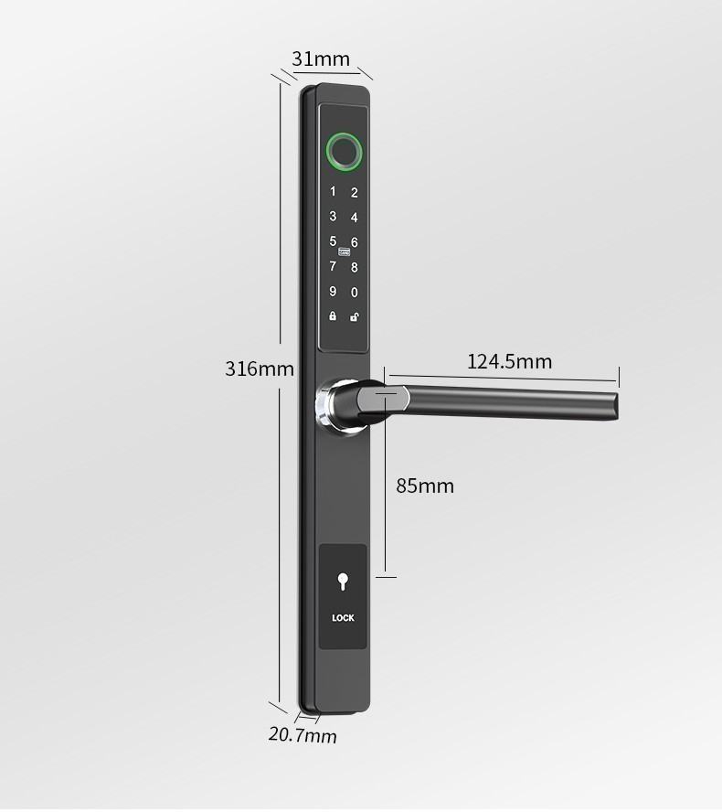 Khóa cửa nhôm Xingfa cửa lùa - DQ - Bluetooth TTLock