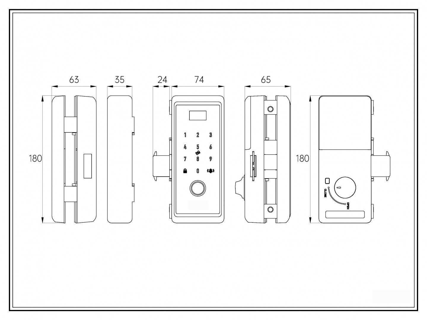 Khóa kính cường lực B500 - Tuya - Bluetooth